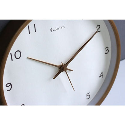 Elegant Silent Wooden Wall Clock – 10 Inch Round Design