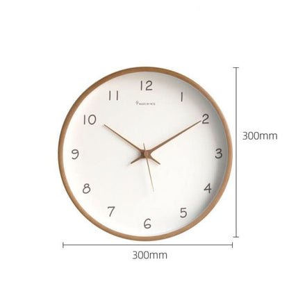 Elegant Silent Wooden Wall Clock – 10 Inch Round Design