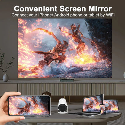 4K Mini Projector with Dual WiFi and Bluetooth Connectivity