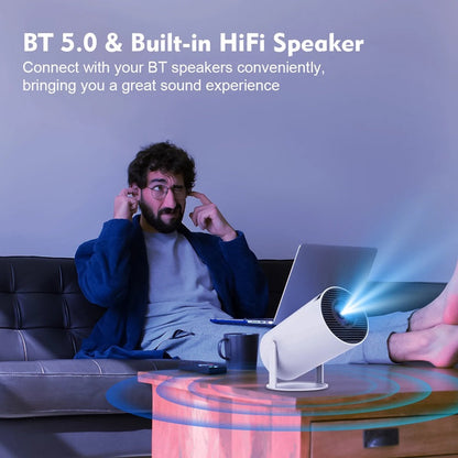 4K Mini Projector with Dual WiFi and Bluetooth Connectivity