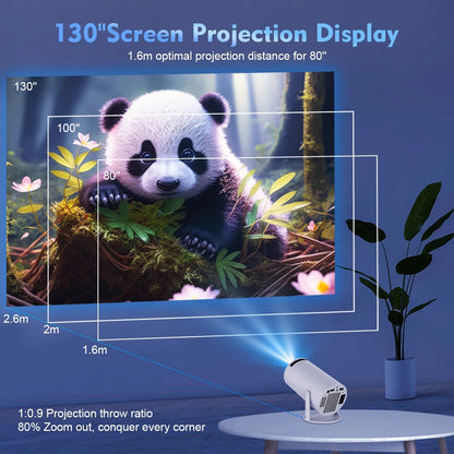 4K Mini Projector with Dual WiFi and Bluetooth Connectivity