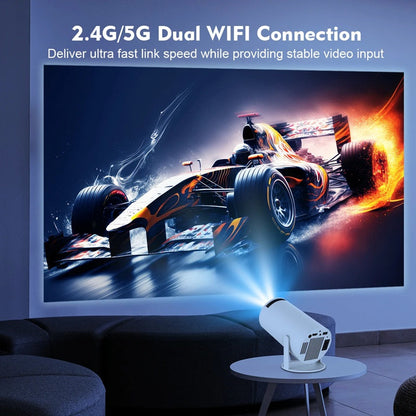 4K Mini Projector with Dual WiFi and Bluetooth Connectivity