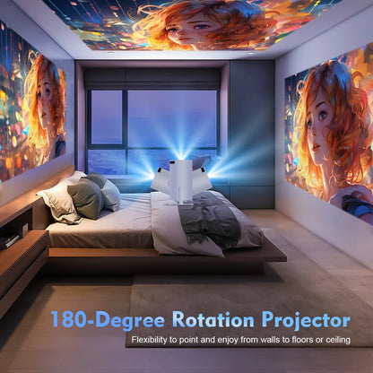 4K Mini Projector with Dual WiFi and Bluetooth Connectivity