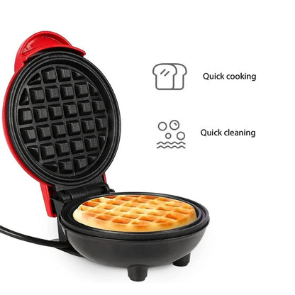 Mini Electric Waffle Maker with Nonstick Coating