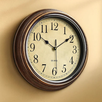 Classic Wooden Wall Clock with Silent Mechanism