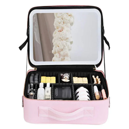 LED Makeup Bag with Mirror – Portable Cosmetic Case and Lighted Organizer