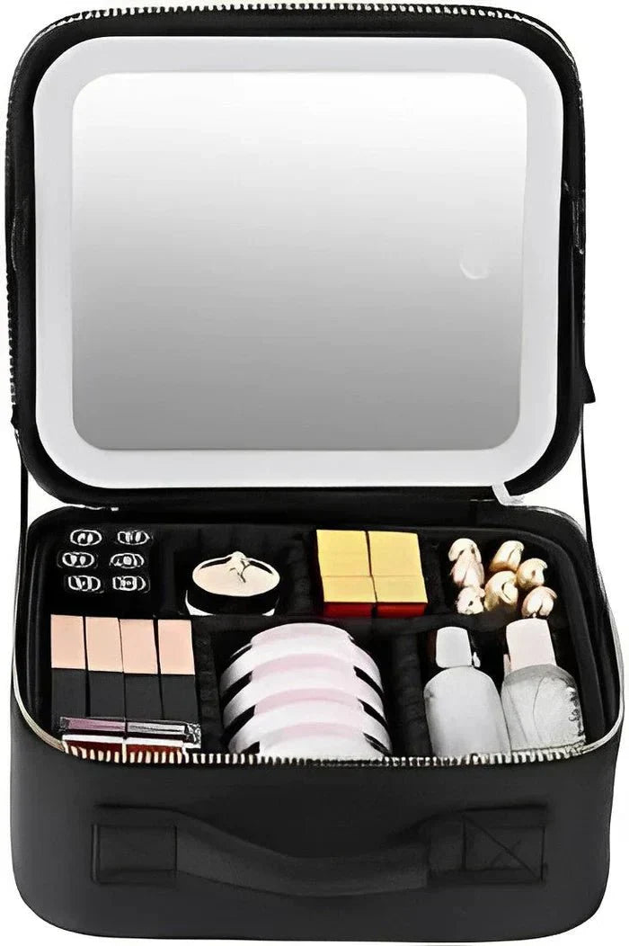 LED Makeup Bag with Mirror – Portable Cosmetic Case and Lighted Organizer