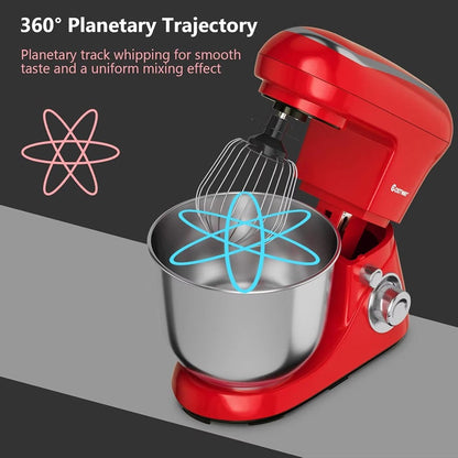 6-Speed Stand Mixer with 5.3Qt Stainless Steel Bowl and Attachments
