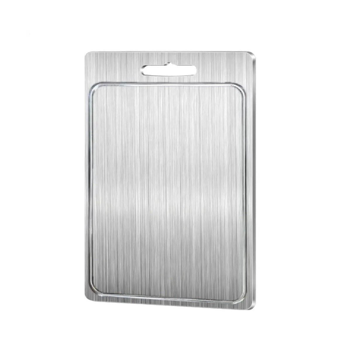 Durable Double-Sided Cutting Board in Stainless Steel and Titanium