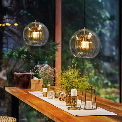 Contemporary Round LED Pendant Light - Aurora Sphere Design