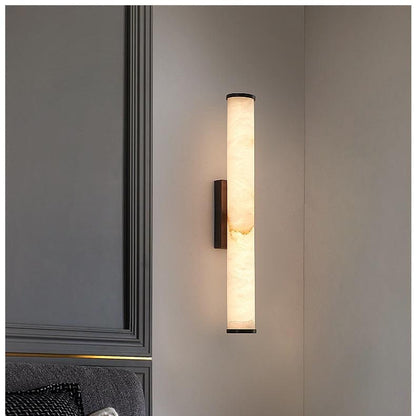 Elegant Flush Mount Wall Light with Unique Marble Shade