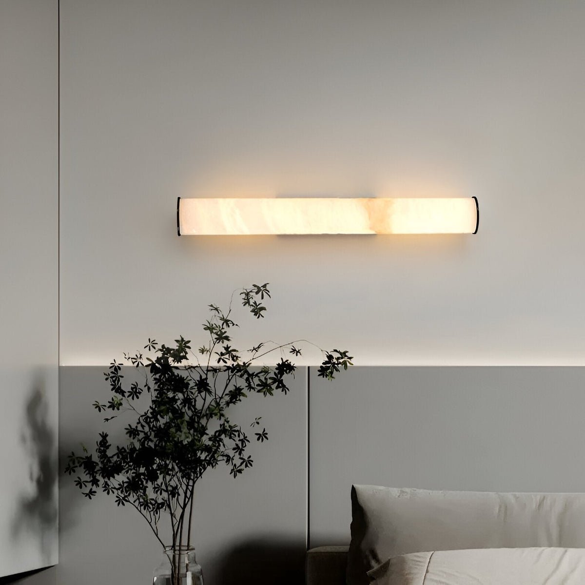 Elegant Flush Mount Wall Light with Unique Marble Shade