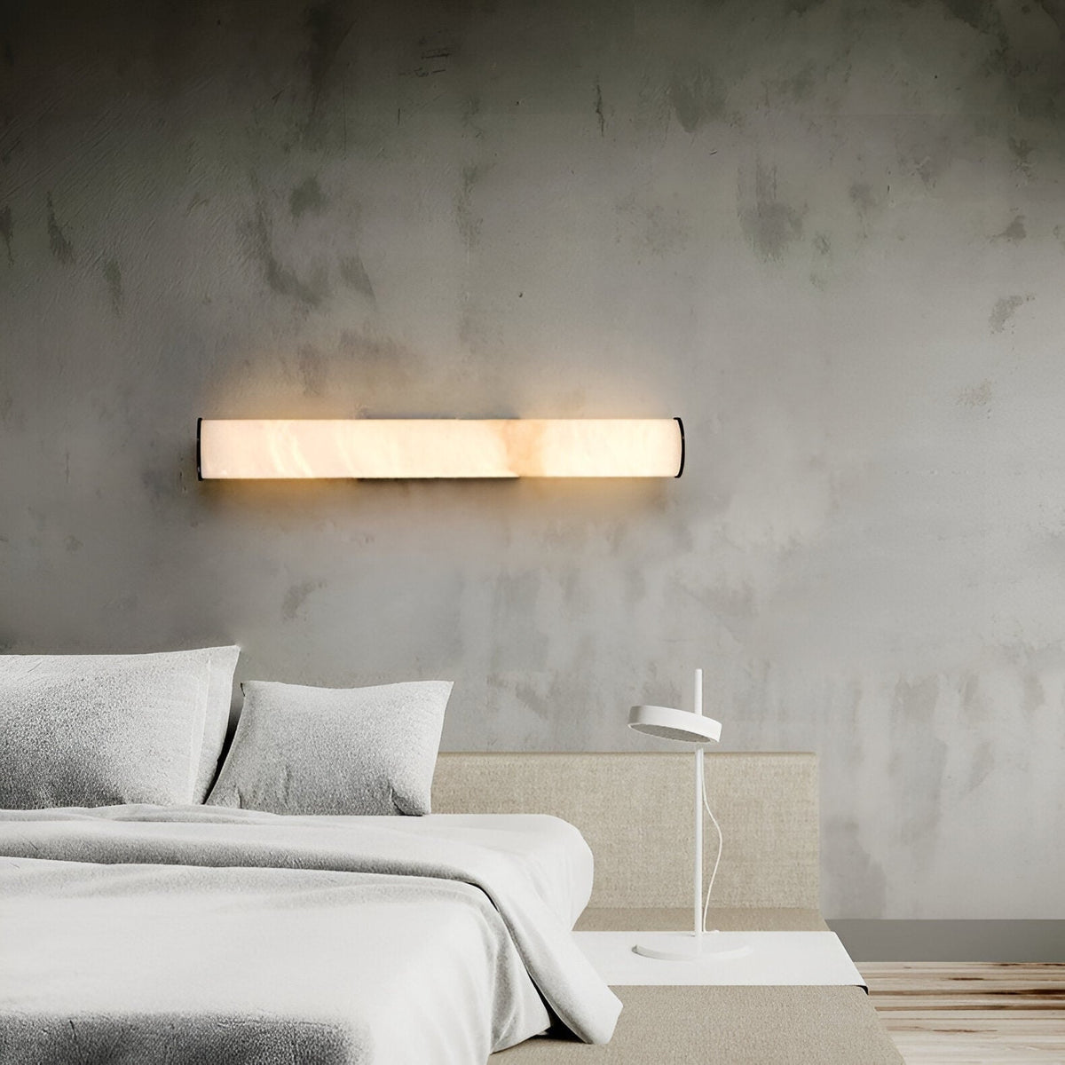 Elegant Flush Mount Wall Light with Unique Marble Shade