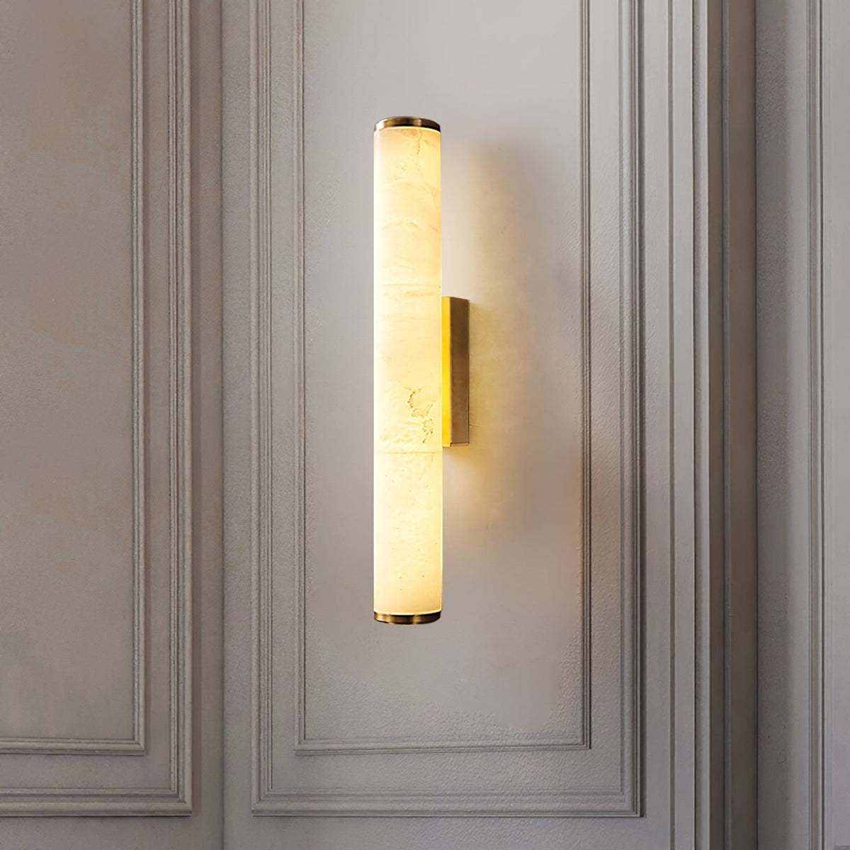 Elegant Flush Mount Wall Light with Unique Marble Shade