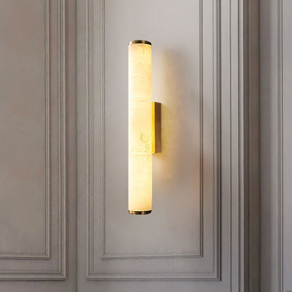 Elegant Flush Mount Wall Light with Unique Marble Shade