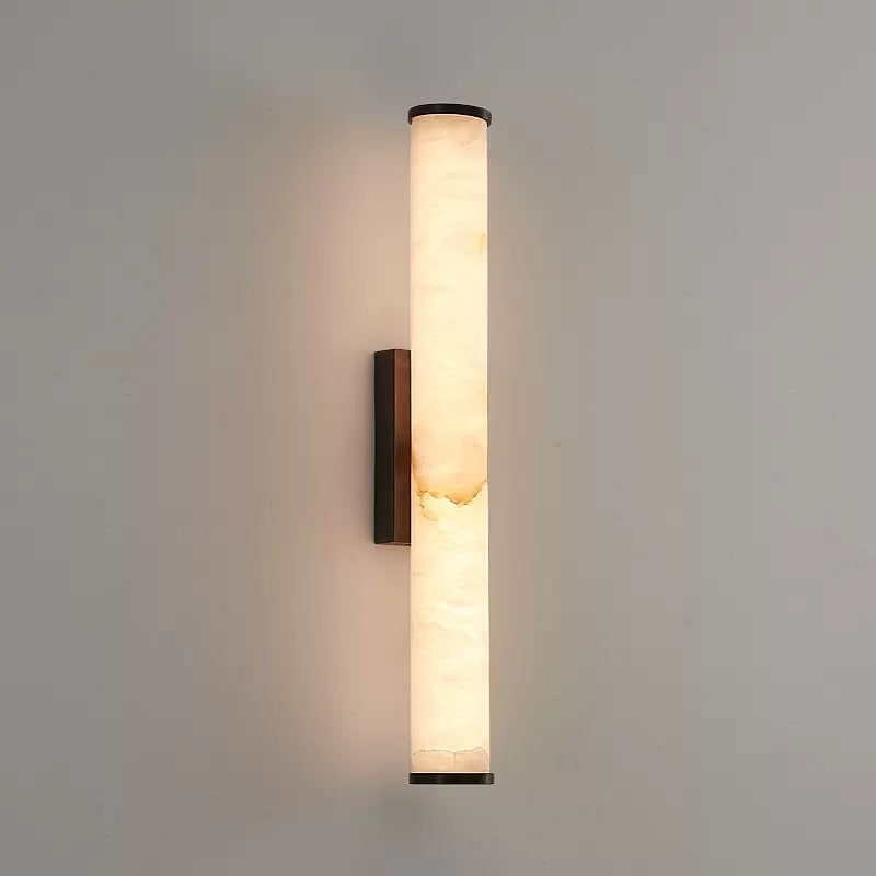 Elegant Flush Mount Wall Light with Unique Marble Shade