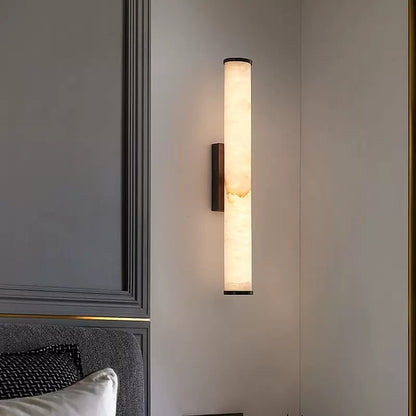 Elegant Flush Mount Wall Light with Unique Marble Shade