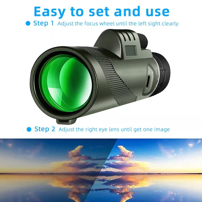 Compact High-Definition Monocular Telescope for Outdoor Use