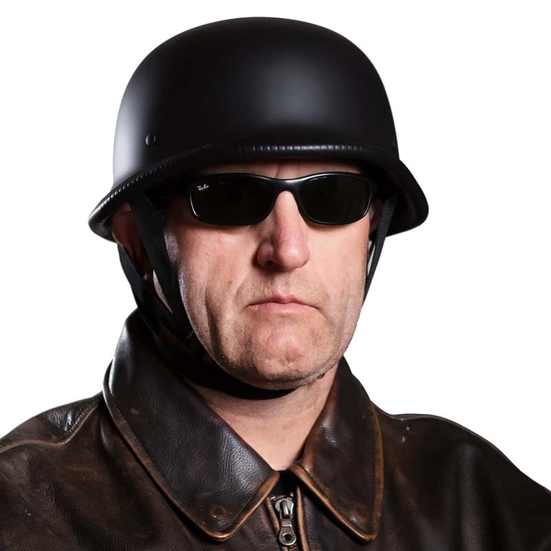 Open-Face Motorcycle Helmet with Quick-Release System