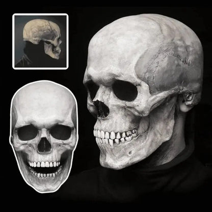 Movable Jaw Human Skull Mask for Halloween Costume Accessory