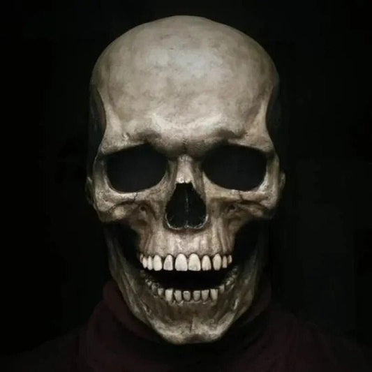 Movable Jaw Human Skull Mask for Halloween Costume Accessory