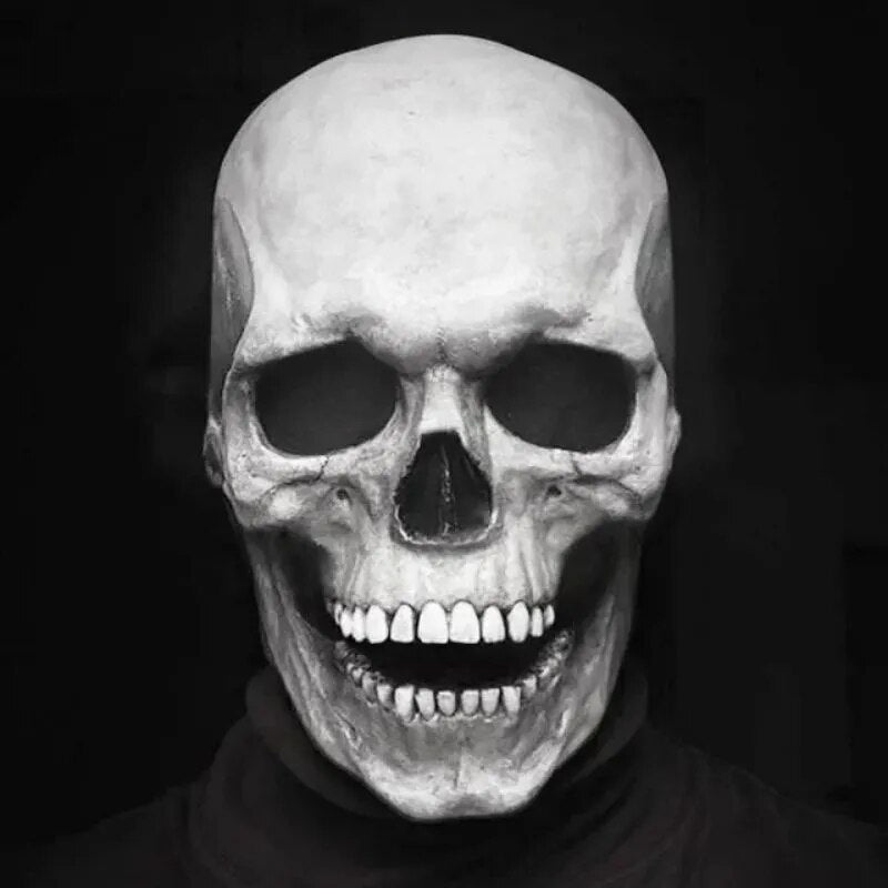 Movable Jaw Human Skull Mask for Halloween Costume Accessory