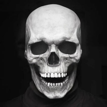 Movable Jaw Human Skull Mask for Halloween Costume Accessory