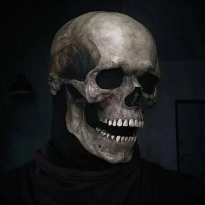 Movable Jaw Human Skull Mask for Halloween Costume Accessory