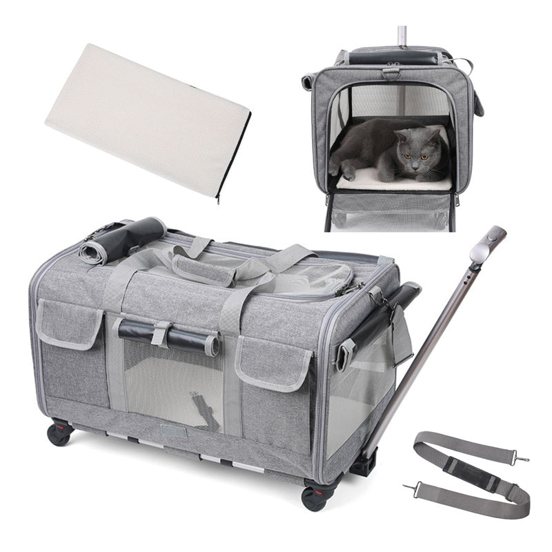 Spacious Pet Travel Bag with Wheels for Easy Transport