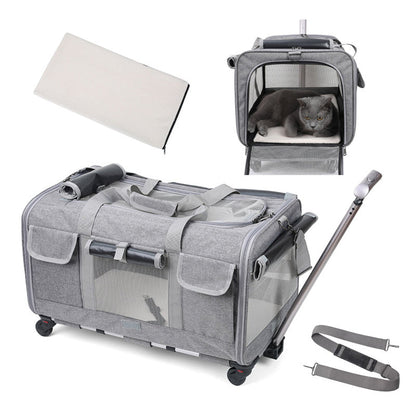 Spacious Pet Travel Bag with Wheels for Easy Transport
