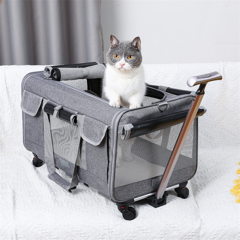 Spacious Pet Travel Bag with Wheels for Easy Transport