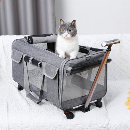 Spacious Pet Travel Bag with Wheels for Easy Transport