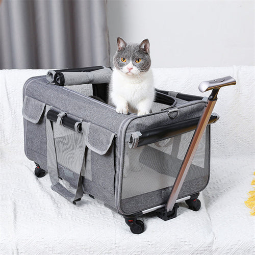 Spacious Pet Travel Bag with Wheels for Easy Transport