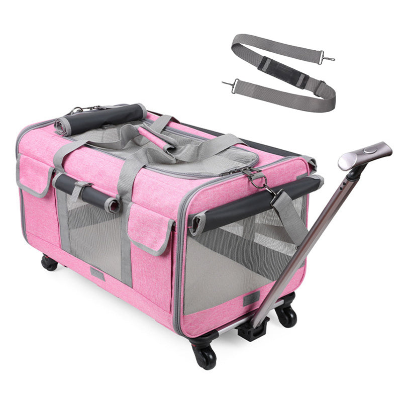 Spacious Pet Travel Bag with Wheels for Easy Transport