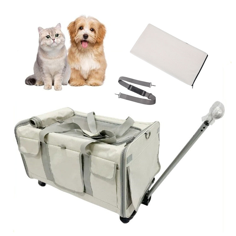 Spacious Pet Travel Bag with Wheels for Easy Transport