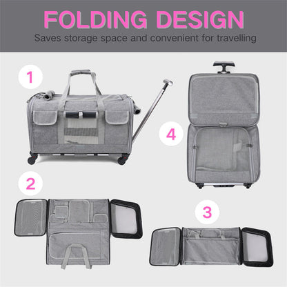 Spacious Pet Travel Bag with Wheels for Easy Transport