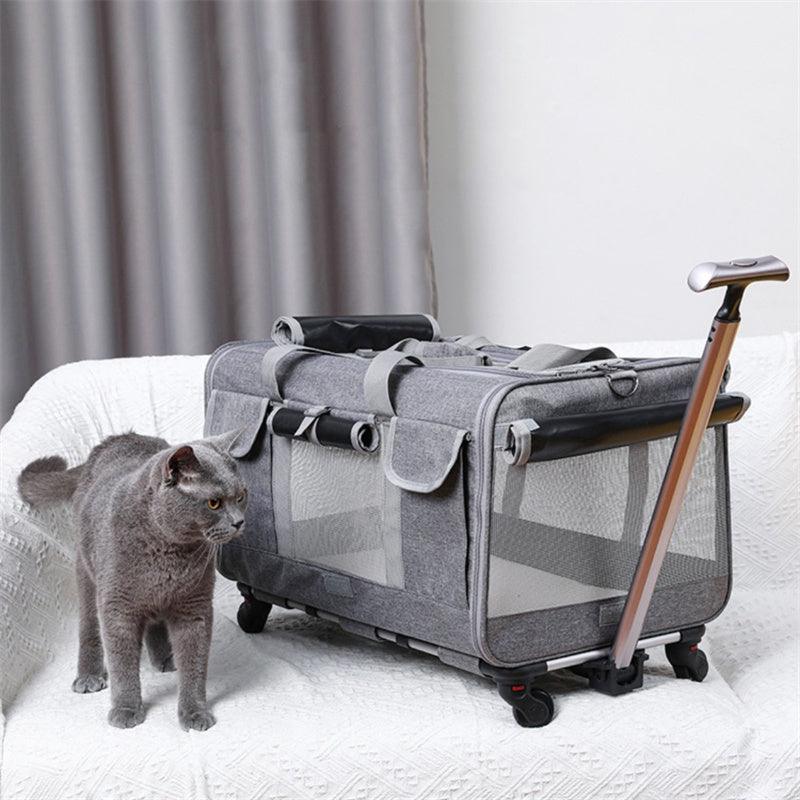Spacious Pet Travel Bag with Wheels for Easy Transport