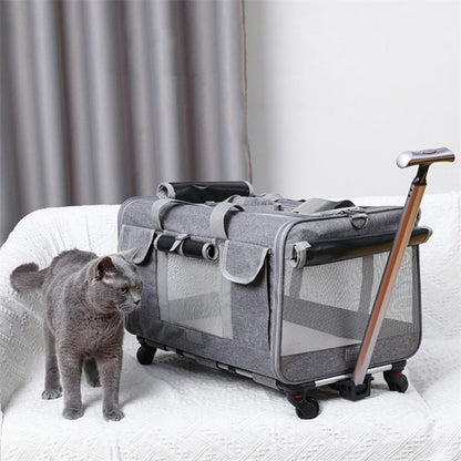 Spacious Pet Travel Bag with Wheels for Easy Transport