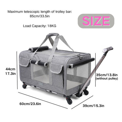 Spacious Pet Travel Bag with Wheels for Easy Transport