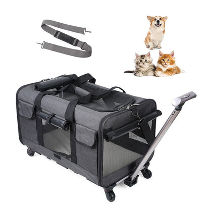 Spacious Pet Travel Bag with Wheels for Easy Transport