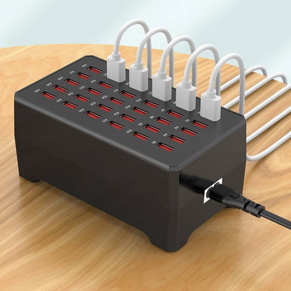 30-Port USB Charging Hub for Efficient Device Management