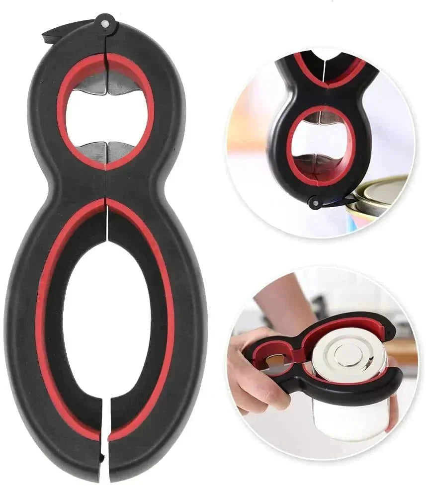Multi-Functional Kitchen Jar and Bottle Opener – 6 Tools in 1