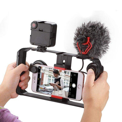 Smartphone Stabilizer with Cold Shoe Mounts – Professional Video Grip