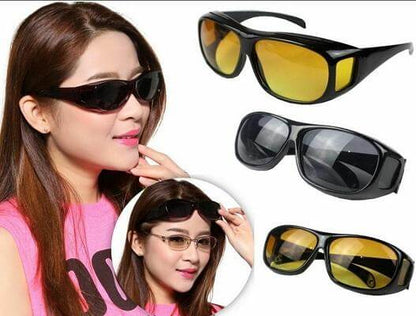Yellow Tinted Anti-Glare Night Driving Glasses for Spectacle Users