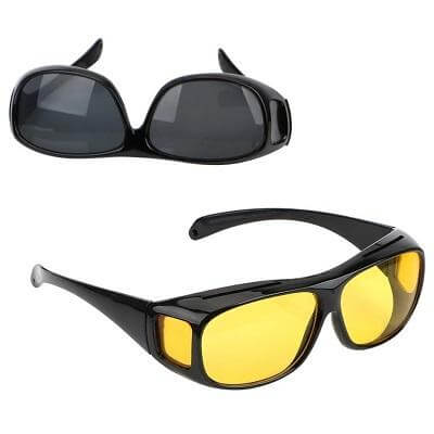 Yellow Tinted Anti-Glare Night Driving Glasses for Spectacle Users