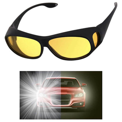 Yellow Tinted Anti-Glare Night Driving Glasses for Spectacle Users