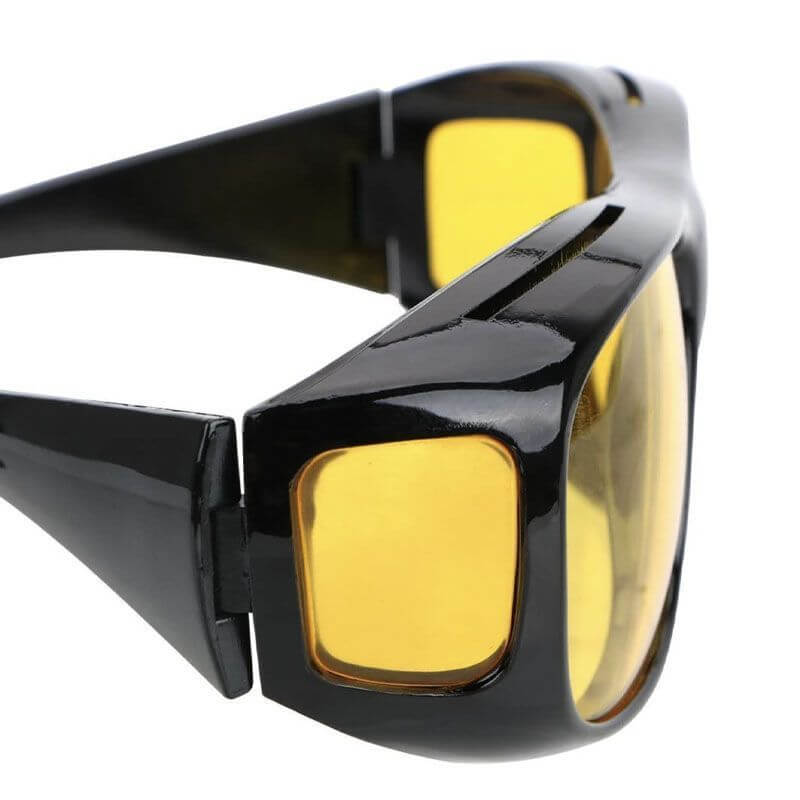 Yellow Tinted Anti-Glare Night Driving Glasses for Spectacle Users