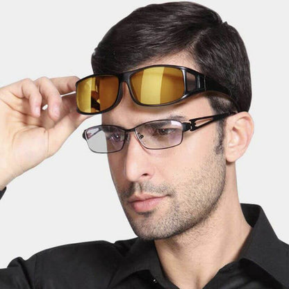 Yellow Tinted Anti-Glare Night Driving Glasses for Spectacle Users