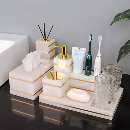 Modern Bathroom Decorative Cup with Gold Accent