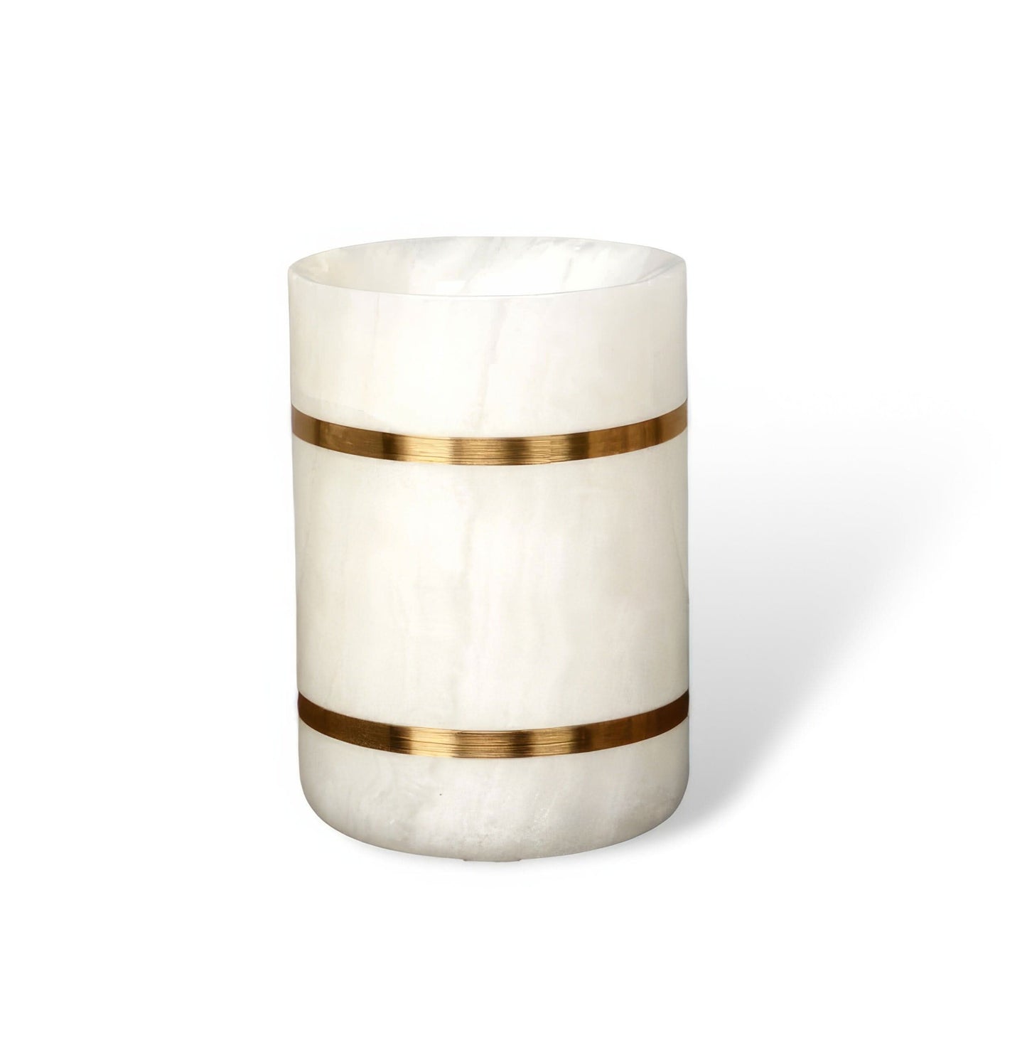 Modern Bathroom Decorative Cup with Gold Accent